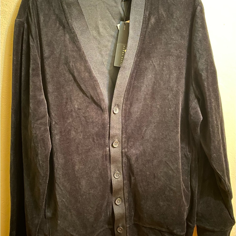 Perry Ellis Black Knit Cardigan.New!